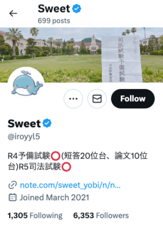 スイートさんさんのx(旧twitter)